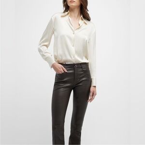 NWT Vince Cream Jacquard Shirt Blouse Size XXS
